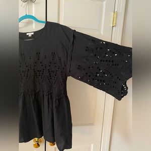 Tyler Boe 100% Cotton Top with Lace Detailing